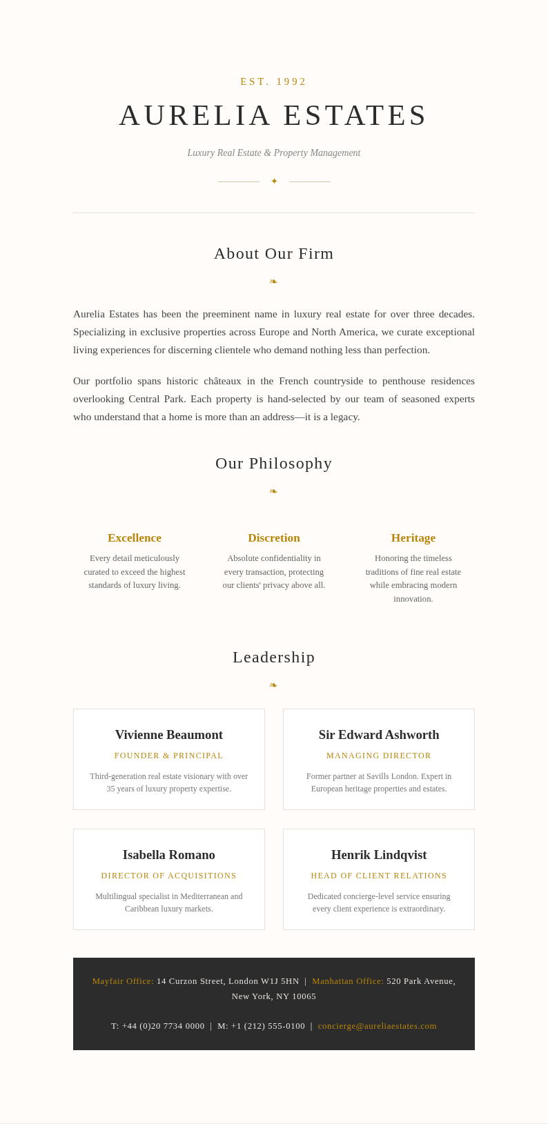 Elegant sophisticated company profile